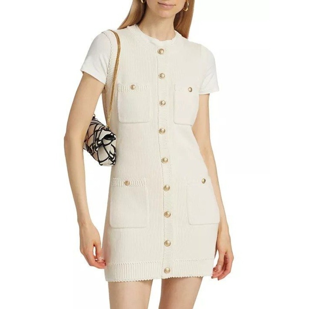Reformation‎ Catalina Cotton Knit Minidress Ivory Cream Size Small